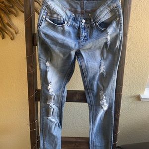 Indigo Rein Skinny Distressed Jeans size 9